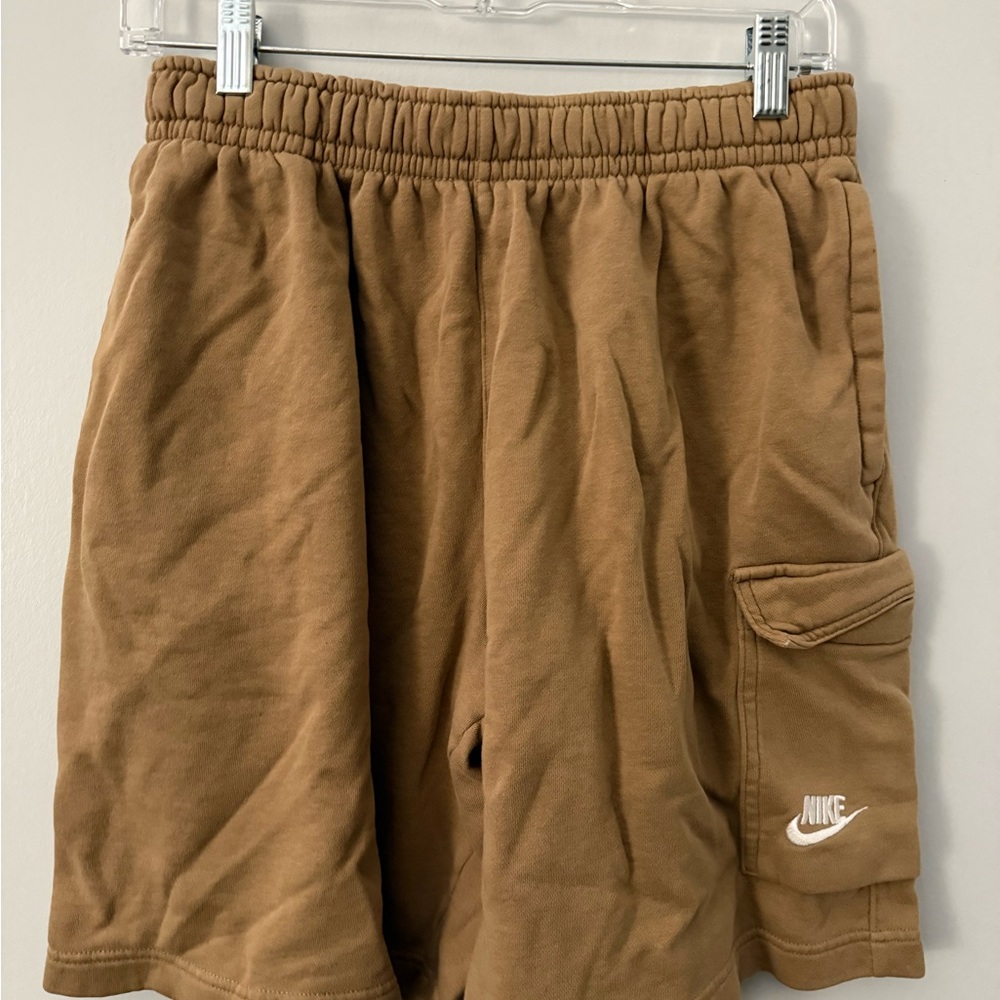Nike Tan Athletic Shorts with Elastic Waistband